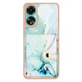For OPPO A78 4G Marble Pattern IMD Card Slot Phone Case(Green)