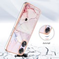 For OPPO A78 / A58 Marble Pattern IMD Card Slot Phone Case(Rose Gold)