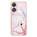 For OPPO A78 / A58 Marble Pattern IMD Card Slot Phone Case(Rose Gold)