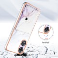 For OPPO A78 / A58 Marble Pattern IMD Card Slot Phone Case(White Purple)
