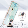 For OPPO A78 / A58 Marble Pattern IMD Card Slot Phone Case(Green)