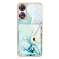 For OPPO A78 / A58 Marble Pattern IMD Card Slot Phone Case(Green)