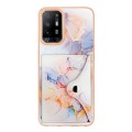 For OPPO A94 5G / A95 5G Marble Pattern IMD Card Slot Phone Case(Galaxy Marble White)