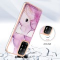 For OPPO A94 5G / A95 5G Marble Pattern IMD Card Slot Phone Case(Pink Purple Gold)