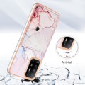 For OPPO A94 5G / A95 5G Marble Pattern IMD Card Slot Phone Case(Rose Gold)
