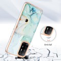 For OPPO A94 5G / A95 5G Marble Pattern IMD Card Slot Phone Case(Green)