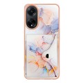 For OPPO A98 Marble Pattern IMD Card Slot Phone Case(Galaxy Marble White)