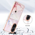 For OPPO A98 Marble Pattern IMD Card Slot Phone Case(Rose Gold)