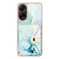 For OPPO A98 Marble Pattern IMD Card Slot Phone Case(Green)