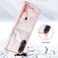 For OPPO Reno8 T 4G Marble Pattern IMD Card Slot Phone Case(Rose Gold)