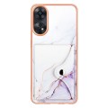For OPPO Reno8 T 4G Marble Pattern IMD Card Slot Phone Case(White Purple)