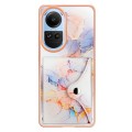 For OPPO Reno10 5G Global Marble Pattern IMD Card Slot Phone Case(Galaxy Marble White)