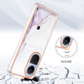 For OPPO Reno10 5G Global Marble Pattern IMD Card Slot Phone Case(White Purple)