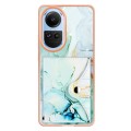For OPPO Reno10 5G Global Marble Pattern IMD Card Slot Phone Case(Green)