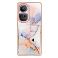 For OPPO Reno10 Pro 5G Global Marble Pattern IMD Card Slot Phone Case(Galaxy Marble White)