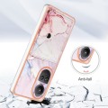 For OPPO Reno10 Pro 5G Global Marble Pattern IMD Card Slot Phone Case(Rose Gold)