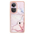 For OPPO Reno10 Pro 5G Global Marble Pattern IMD Card Slot Phone Case(Rose Gold)