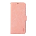 For iPhone 15 Pro Max ABEEL Frosted Magnetic RFID Leather Phone Case(Pink)