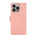 For iPhone 15 Pro Max ABEEL Frosted Magnetic RFID Leather Phone Case(Pink)