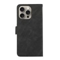 For iPhone 15 Pro Max ABEEL Frosted Magnetic RFID Leather Phone Case(Black)