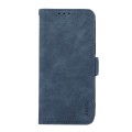 For iPhone 15 Pro Max ABEEL Frosted Magnetic RFID Leather Phone Case(Blue)