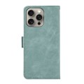 For iPhone 15 Pro Max ABEEL Frosted Magnetic RFID Leather Phone Case(Cyan)