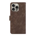 For iPhone 15 Pro ABEEL Frosted Magnetic RFID Leather Phone Case(Brown)