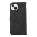 For iPhone 15 Plus ABEEL Frosted Magnetic RFID Leather Phone Case(Black)
