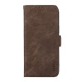 For iPhone 15 Plus ABEEL Frosted Magnetic RFID Leather Phone Case(Brown)