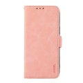 For iPhone 15 ABEEL Frosted Magnetic RFID Leather Phone Case(Pink)