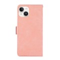 For iPhone 15 ABEEL Frosted Magnetic RFID Leather Phone Case(Pink)