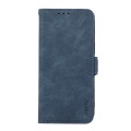 For iPhone 14 Pro ABEEL Frosted Magnetic RFID Leather Phone Case(Blue)