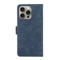 For iPhone 14 Pro Max ABEEL Frosted Magnetic RFID Leather Phone Case(Blue)