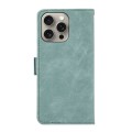 For iPhone 14 Pro Max ABEEL Frosted Magnetic RFID Leather Phone Case(Cyan)