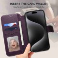 For iPhone 14 / 13 ESEBLE E1 Nappa Texture MagSafe Holder Leather Phone Case(Dark Purple)