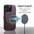 For iPhone 14 Pro ESEBLE E1 Nappa Texture MagSafe Holder Leather Phone Case(Dark Purple)