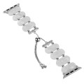 For Apple Watch SE 2023 44mm Resin Retractable Chain Watch Band(Pearl White)