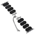 For Apple Watch SE 2023 44mm Resin Retractable Chain Watch Band(Black)