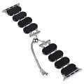 For Apple Watch Series 6 40mm Resin Retractable Chain Watch Band(Black)