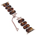 For Apple Watch Series 6 44mm Resin Retractable Chain Watch Band(Tortoiseshell)