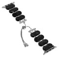 For Apple Watch Series 3 38mm Resin Retractable Chain Watch Band(Black)