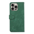 For iPhone 15 Pro Max ABEEL Color Block Magnetic RFID Leather Phone Case(Green-Black)