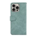For iPhone 15 Pro Max ABEEL Color Block Magnetic RFID Leather Phone Case(Cyan-Pink)