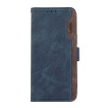 For iPhone 15 Pro ABEEL Color Block Magnetic RFID Leather Phone Case(Blue-Brown)