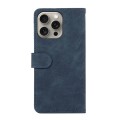 For iPhone 15 Pro ABEEL Color Block Magnetic RFID Leather Phone Case(Blue-Brown)