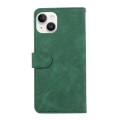 For iPhone 15 Plus ABEEL Color Block Magnetic RFID Leather Phone Case(Green-Black)