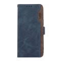 For iPhone 16 ABEEL Color Block Magnetic RFID Leather Phone Case(Blue-Brown)