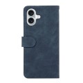 For iPhone 16 ABEEL Color Block Magnetic RFID Leather Phone Case(Blue-Brown)