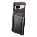 For Google Pixel 8a Crocodile Texture Card Bag Design Full Coverage Phone Case(Black)