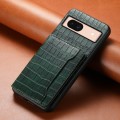 For Google Pixel 8a Crocodile Texture Card Bag Design Full Coverage Phone Case(Green)